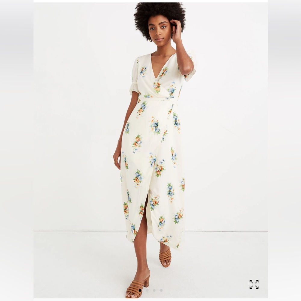 Madewell Ruffle Sleeve Maxi Dress Classic Corsage Floral Womens 2